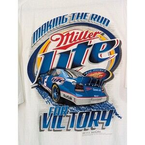 VTG NASCAR Team Calibur Miller Lite Penske T-Shirt 2XL White Kurt Busch #2 2006